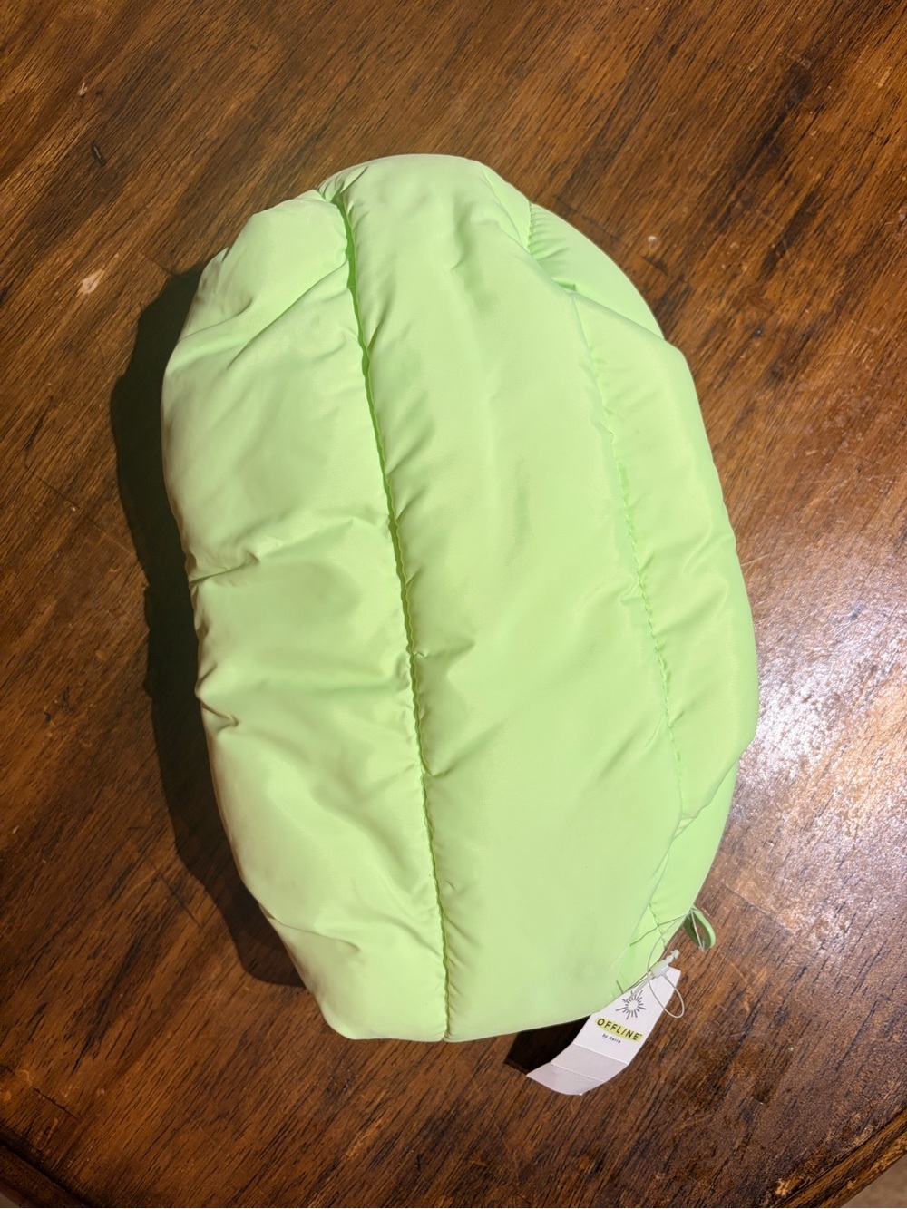 NWT Neon Lime Aerie Offline Puffer Cosmetic Bag